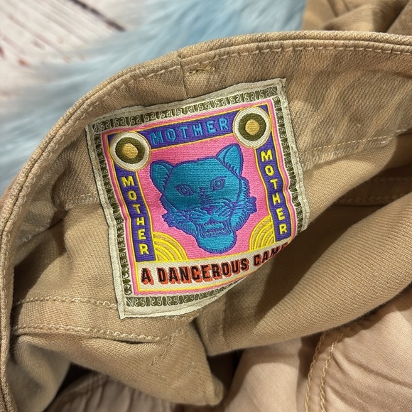 Mother The Looker Ankle Fray Sweet Stripes Skinny Animal Print Tan Jeans - Picture 4 of 12